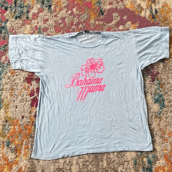 Vintage Bahama Mama 80s Travel Tourism Destination Vacation Tee Tshirt - Picture 1 of 4